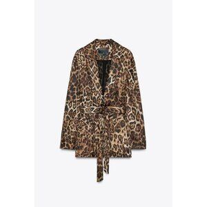 ZARA ANIMAL PRINT JACQUARD BLAZER ZW COLLECTION